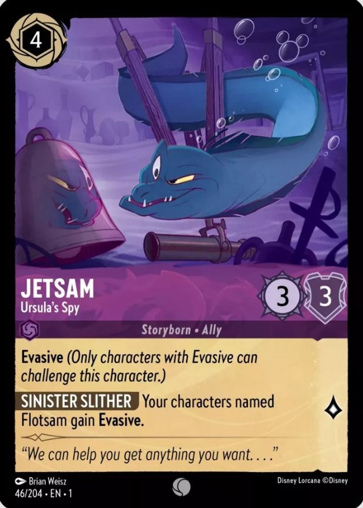 Jetsam - Ursula's Spy 46/204 Common The First Chapter Lorcana Near Mint