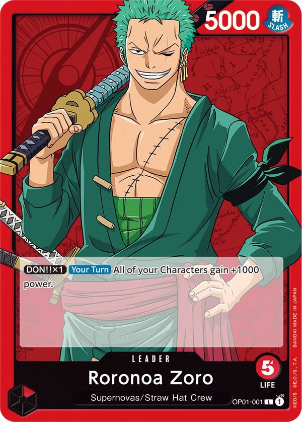 Roronoa Zoro (001) OP01-001 Leader Romance Dawn One Piece Near Mint