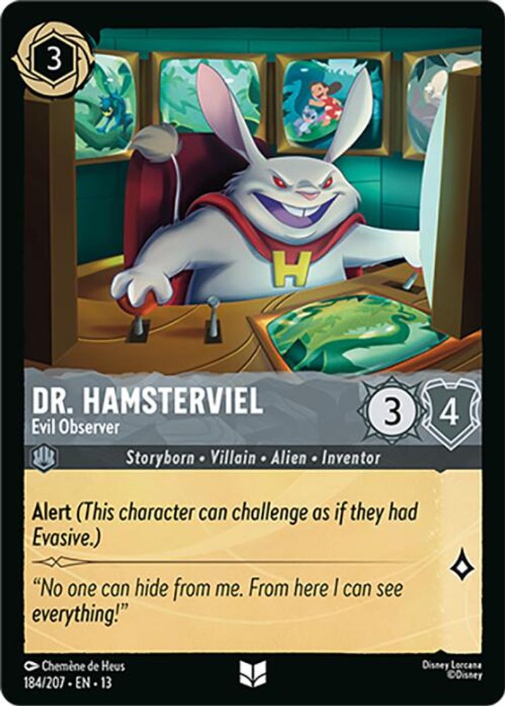 Dr. Hamsterviel - Evil Observer 184/204 Uncommon Attack of the Vine! Lorcana NM