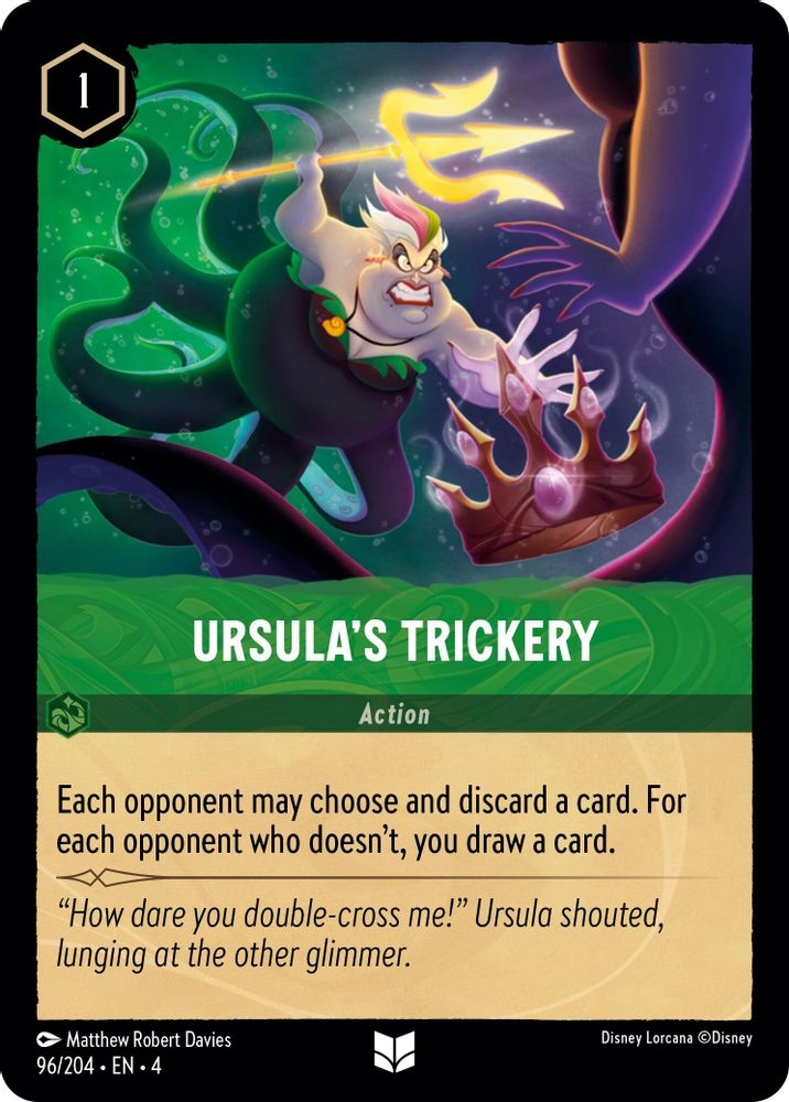 Ursula's Trickery 96/204 Uncommon Ursula's Return Lorcana Near Mint
