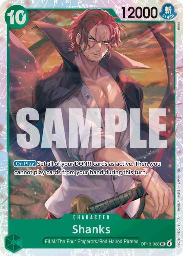 Shanks (028) OP13-028 Super Rare Carrying On His Will One Piece Foil Near Mint