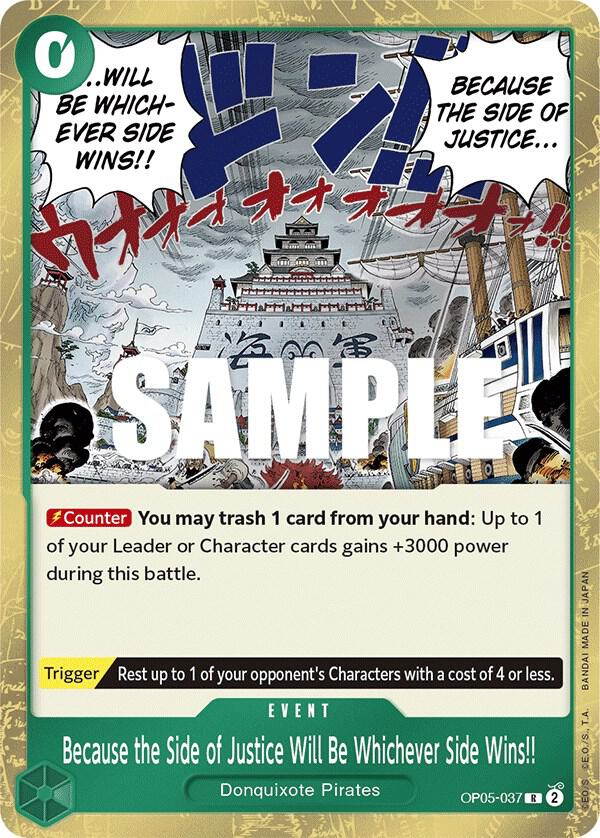 Because the Side of Justice Will Be Whichever Side Wins!! OP05-037 Awakening of the New Era One Piece Foil NM