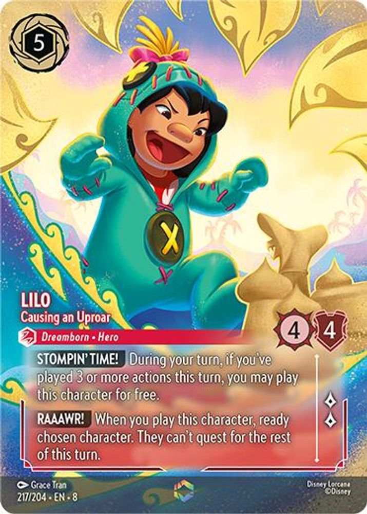 Lilo - Causing an Uproar (Enchanted) 217/204 Reign of Jafar Lorcana Holo NM