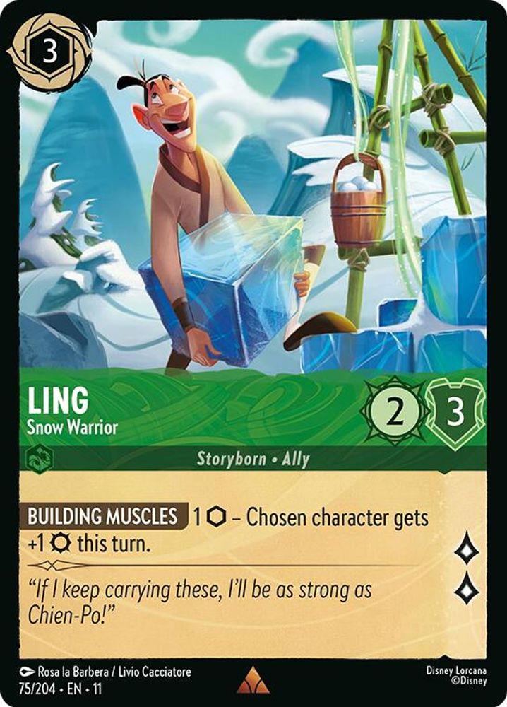 Ling - Snow Warrior 75/204 Rare Winterspell Lorcana Near Mint