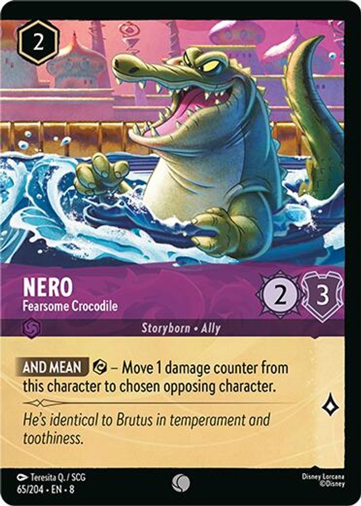Nero - Fearsome Crocodile (Foil) 65/204 Reign of Jafar Lorcana Cold Foil NM