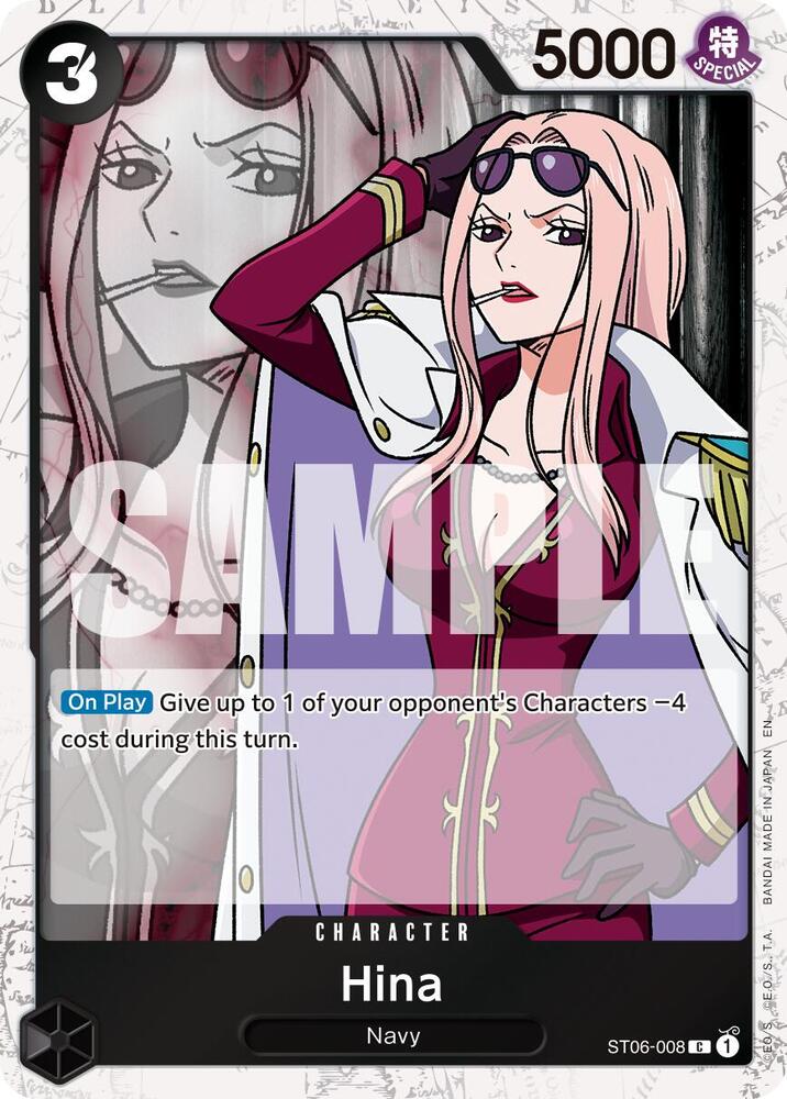 Hina (Pirate Foil) ST06-008 Premium Booster -The Best- Vol. 2 One Piece NM