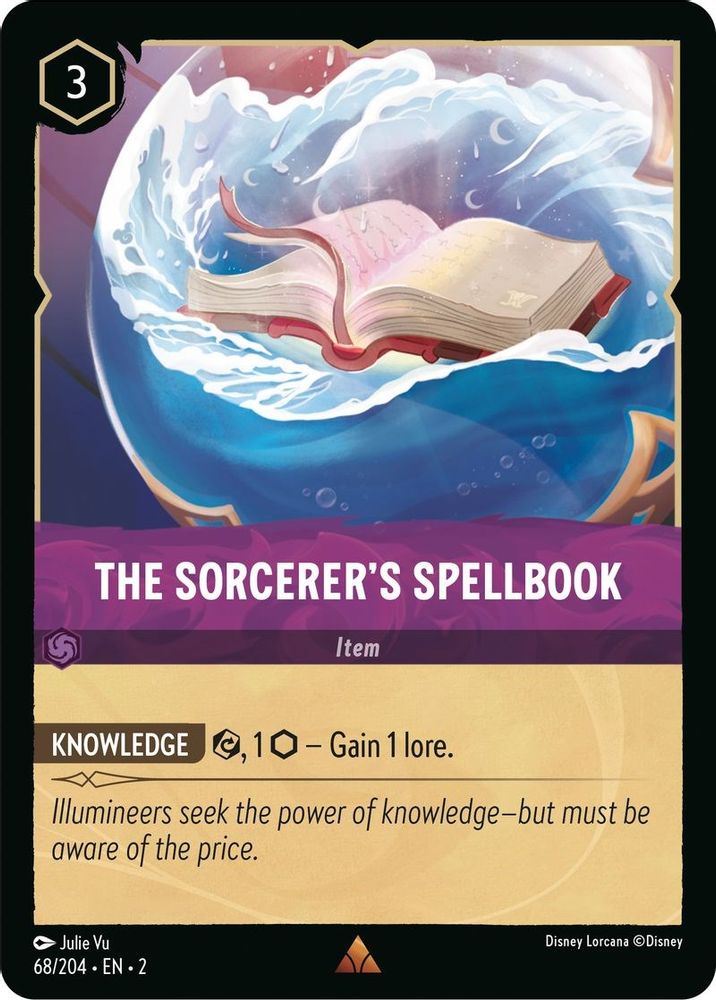 The Sorcerer's Spellbook 68/204 Rare Rise of the Floodborn Lorcana Near Mint