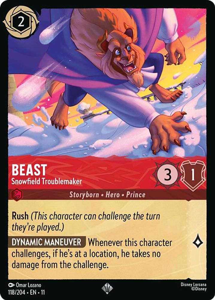 Beast - Snowfield Troublemaker 118/204 Super Rare Winterspell Lorcana Near Mint