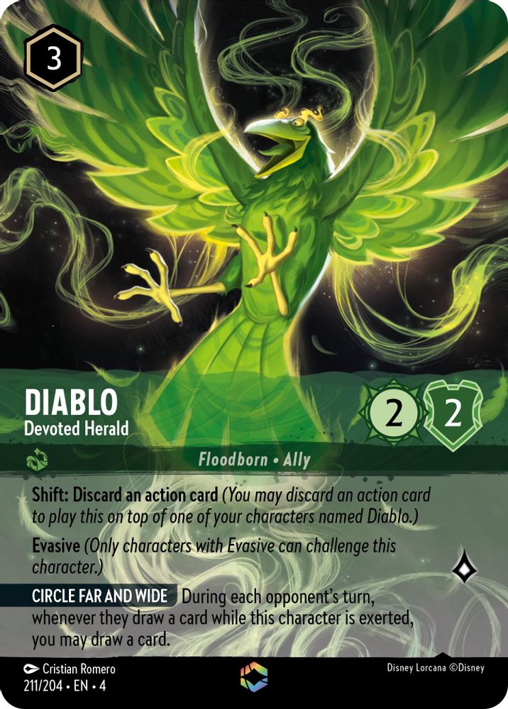 Diablo - Devoted Herald (Enchanted) 211/204 Ursula's Return Lorcana Holo NM