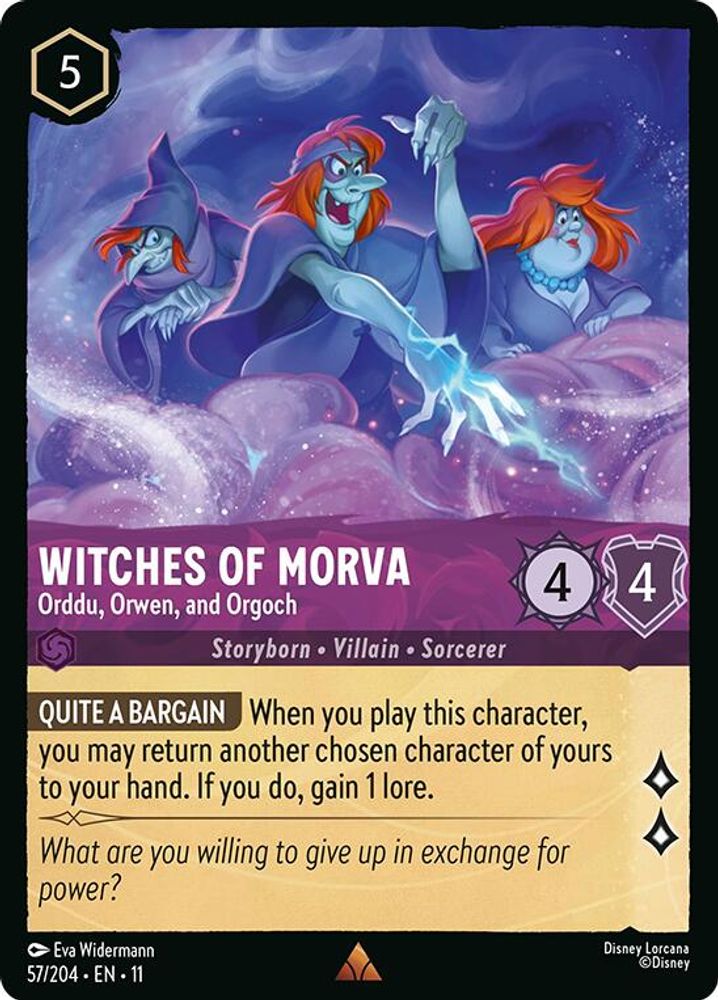 Witches of Morva - Orddu, Orwen, and Orgoch 57/204 Rare Winterspell Lorcana NM