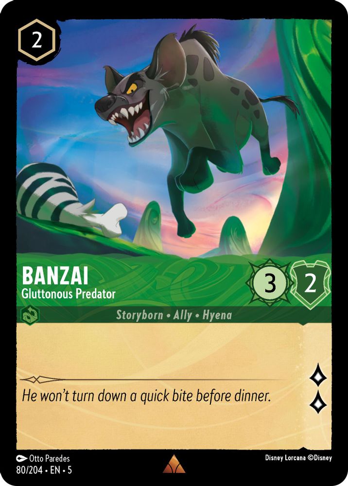 Banzai - Gluttonous Predator 80/204 Rare Shimmering Skies Lorcana Near Mint