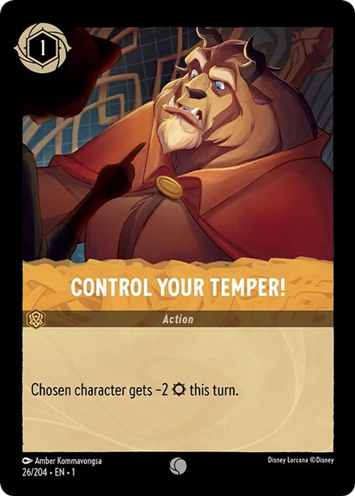 Control Your Temper! 26/204 Common The First Chapter Lorcana Near Mint