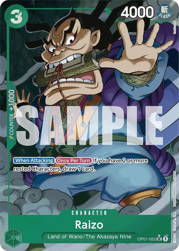 Raizo (Full Art) OP01-052 Uncommon Premium Booster -The Best- One Piece Foil NM