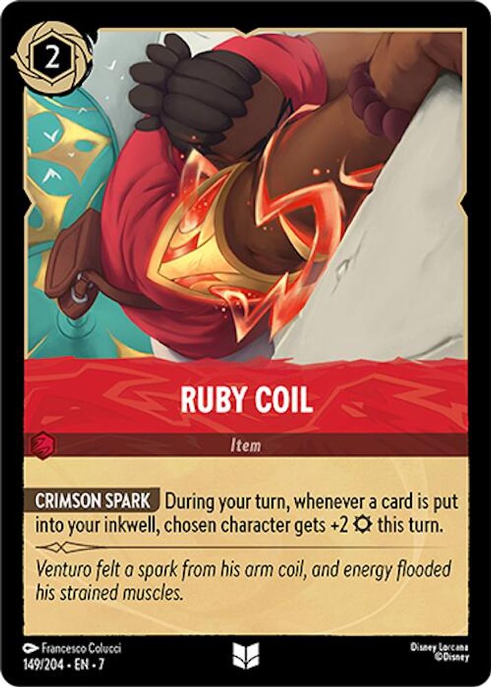 Ruby Coil 149/204 Uncommon Archazia's Island Lorcana Near Mint