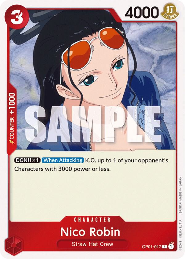 Nico Robin OP01-017 Rare Romance Dawn One Piece Foil Near Mint