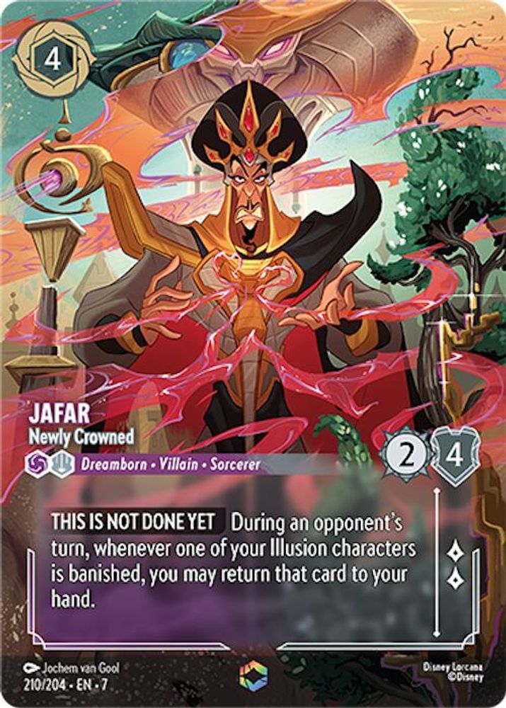 Jafar - Newly Crowned (Enchanted) 210/204 Archazia's Island Lorcana Holo NM