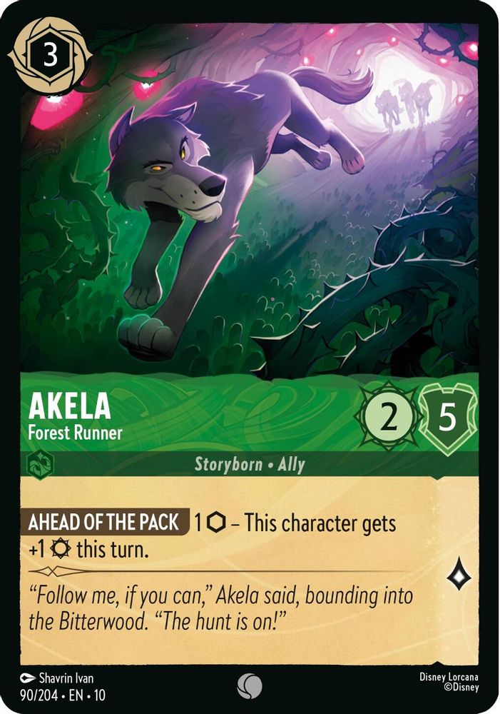 Akela - Forest Runner 90/204 Common Whispers in the Well Lorcana Near Mint