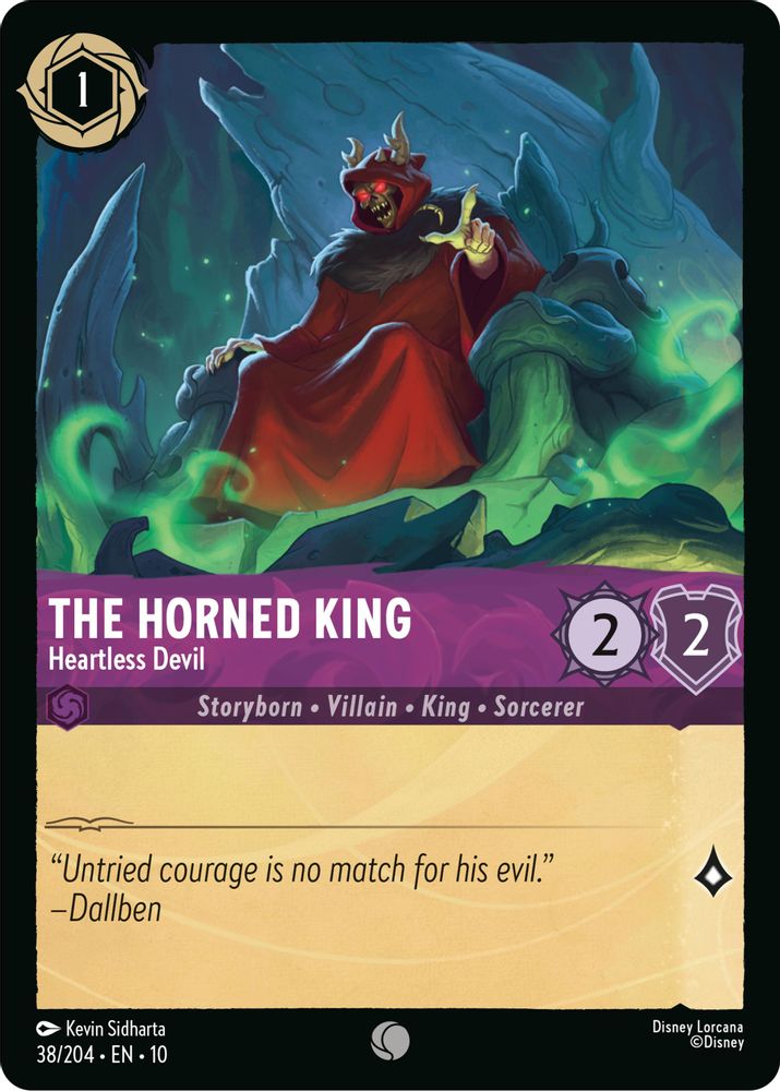The Horned King - Heartless Devil 38/204 Common Whispers in the Well Lorcana NM