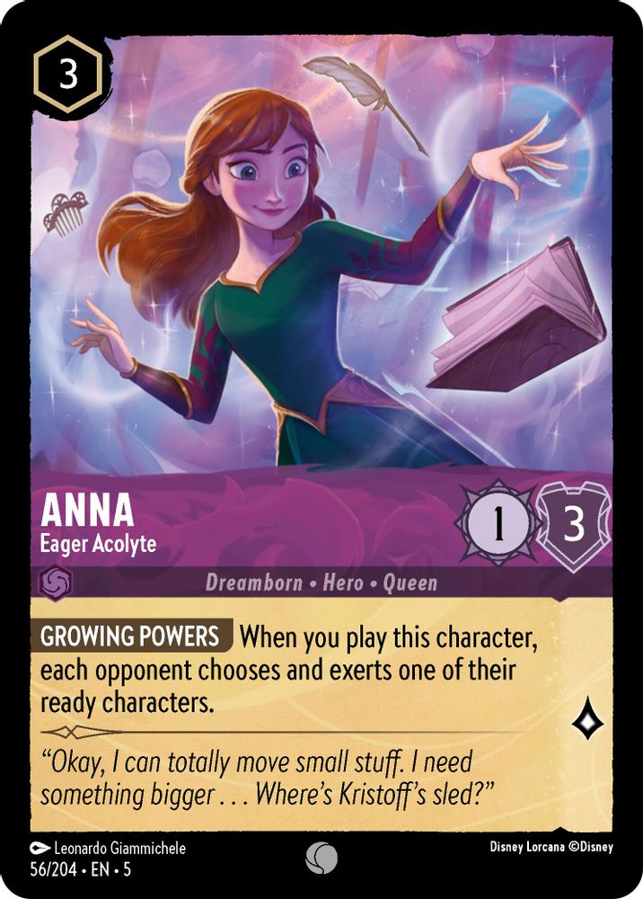 Anna - Eager Acolyte 56/204 Common Shimmering Skies Lorcana Near Mint