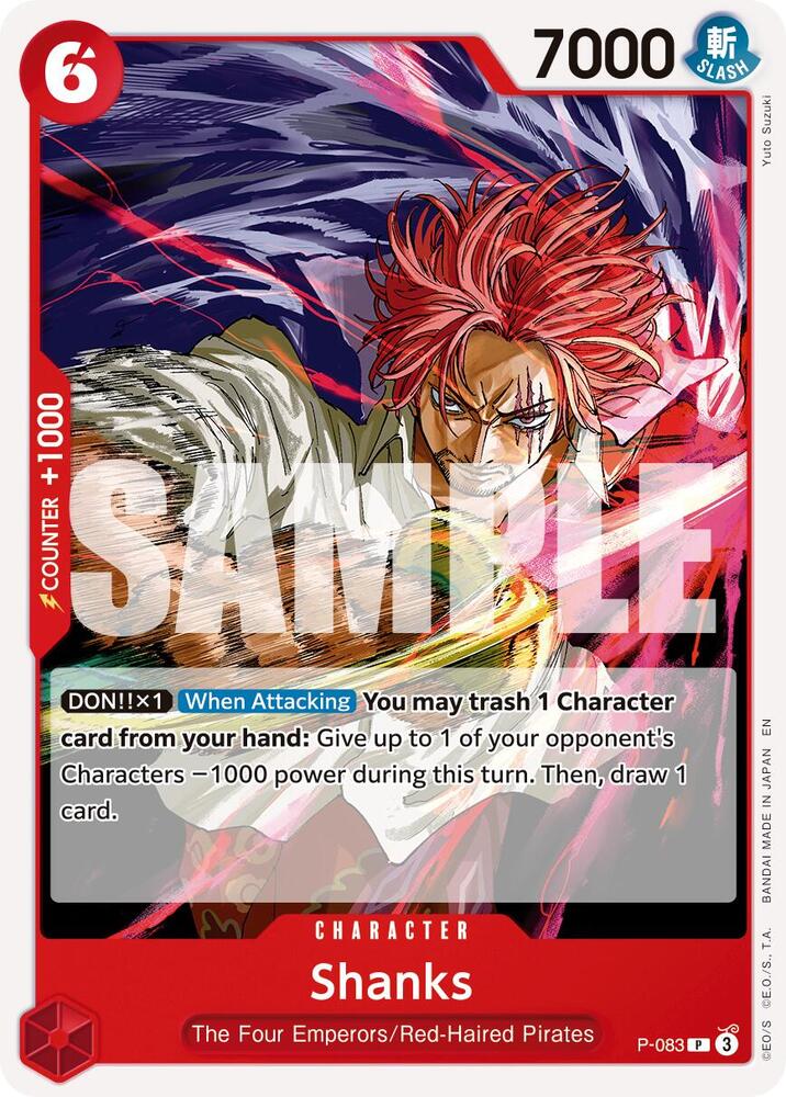Shanks (Reprint) P-083 Promo Premium Booster -The Best- Vol. 2 One Piece NM