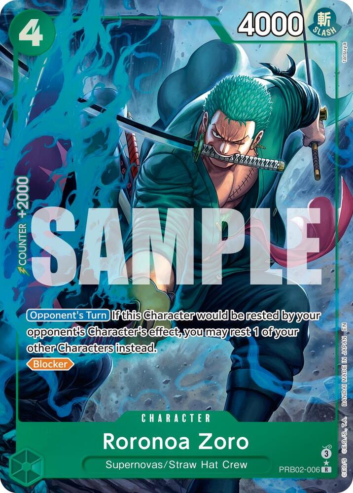 Roronoa Zoro (Alternate Art) PRB02-006 Premium Booster -The Best- Vol. 2 One Piece Foil NM