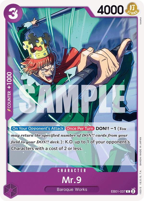 Mr. 9 EB01-037 Common Extra Booster: Memorial Collection One Piece Near Mint