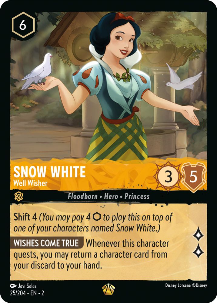Snow White - Well Wisher 25/204 Legendary Rise of the Floodborn Lorcana NM