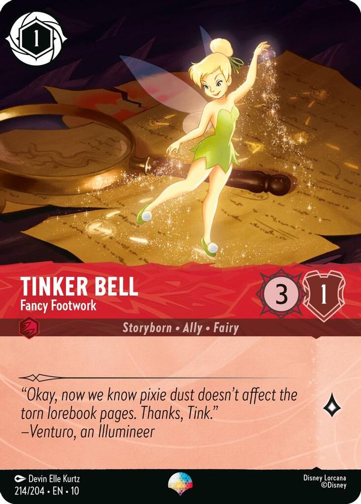 Tinker Bell - Fancy Footwork (Epic) 214/204 Whispers in the Well Lorcana Holo NM