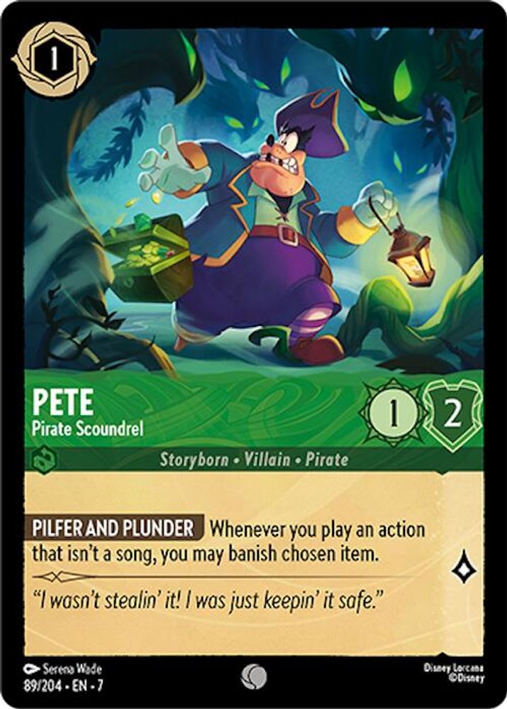Pete - Pirate Scoundrel 89/204 Common Archazia's Island Lorcana Near Mint