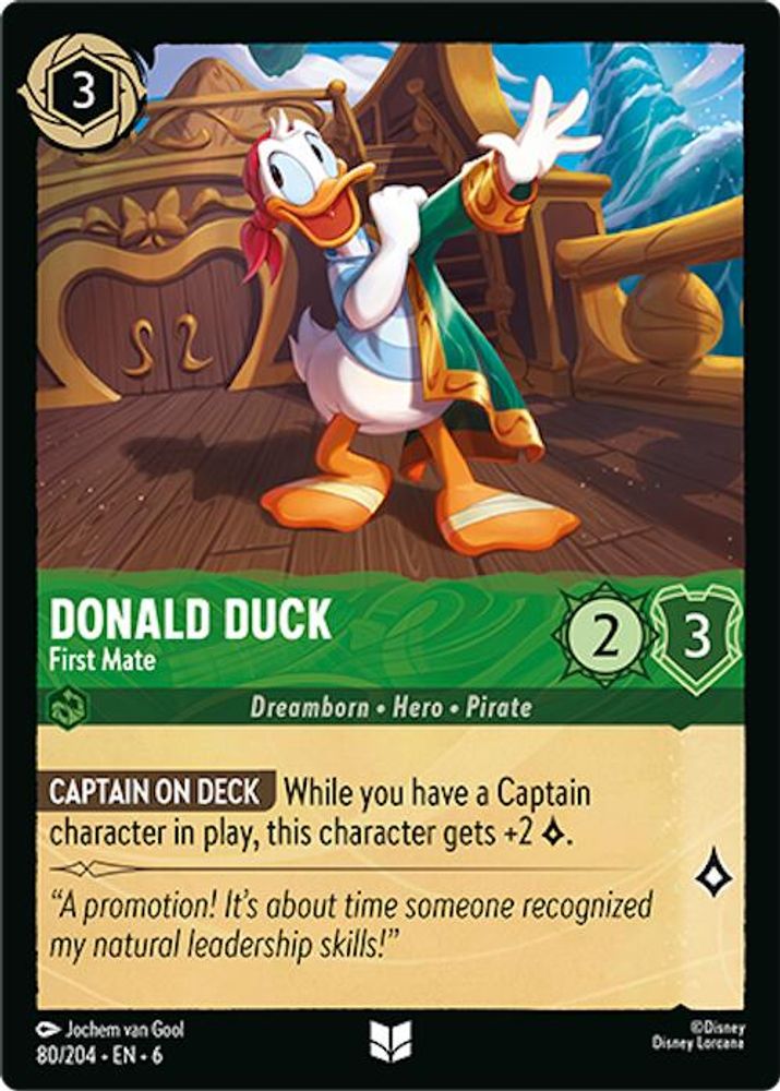Donald Duck - First Mate 80/204 Uncommon Azurite Sea Lorcana Near Mint
