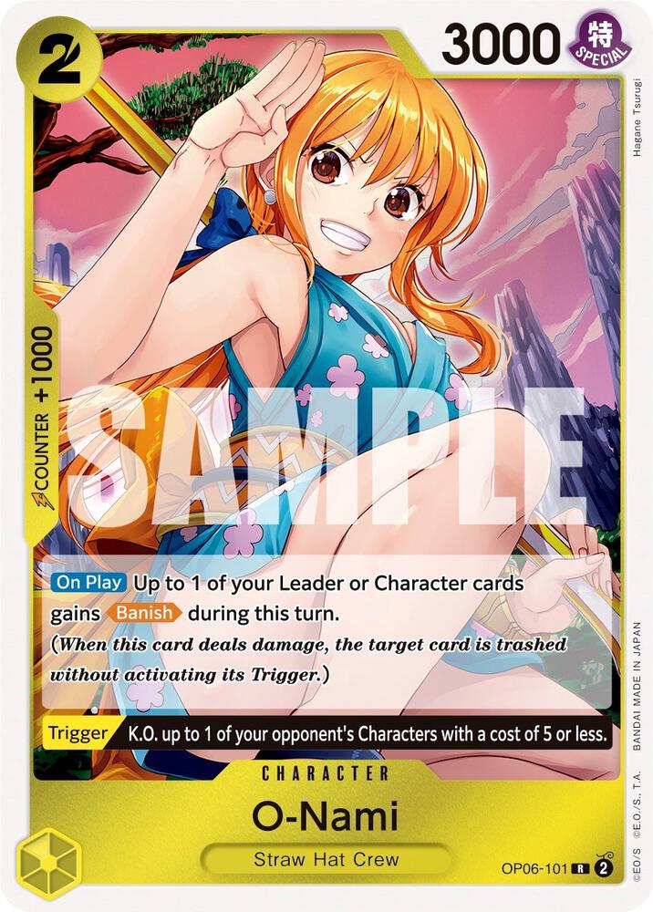 O-Nami OP06-101 Rare Wings of the Captain One Piece Foil Near Mint