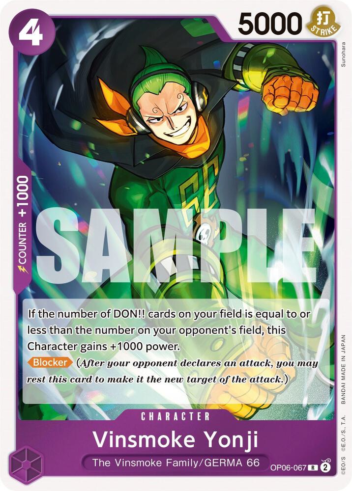 Vinsmoke Yonji (067) OP06-067 Rare Wings of the Captain One Piece Foil Near Mint