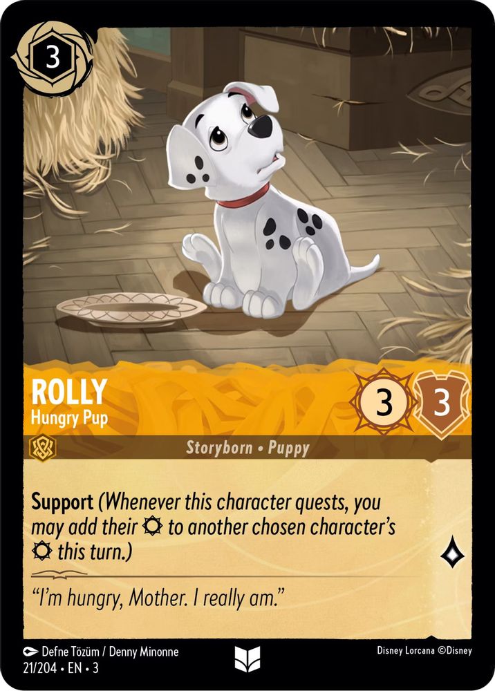 Rolly - Hungry Pup 21/204 Uncommon Into the Inklands Lorcana Near Mint