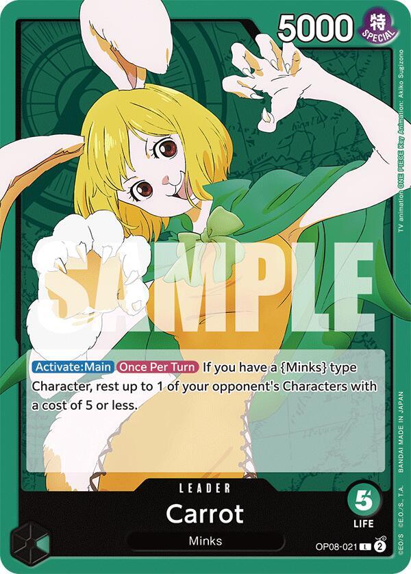 Carrot (021) OP08-021 Leader Two Legends One Piece Near Mint