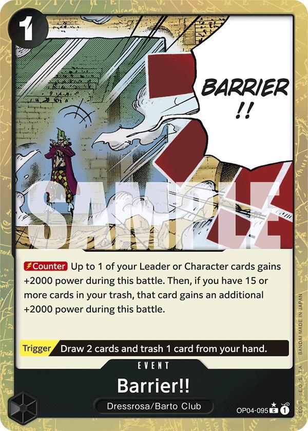 Barrier!! (Textured Foil) OP04-095 Premium Booster -The Best- One Piece NM