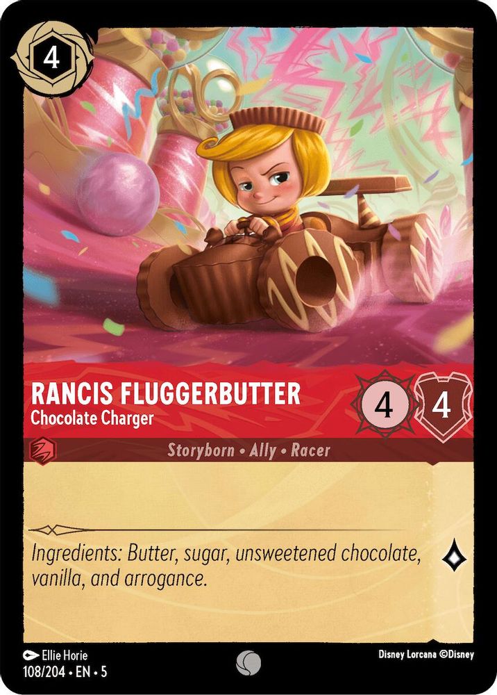 Rancis Fluggerbutter - Chocolate Charger 108/204 Shimmering Skies Lorcana NM