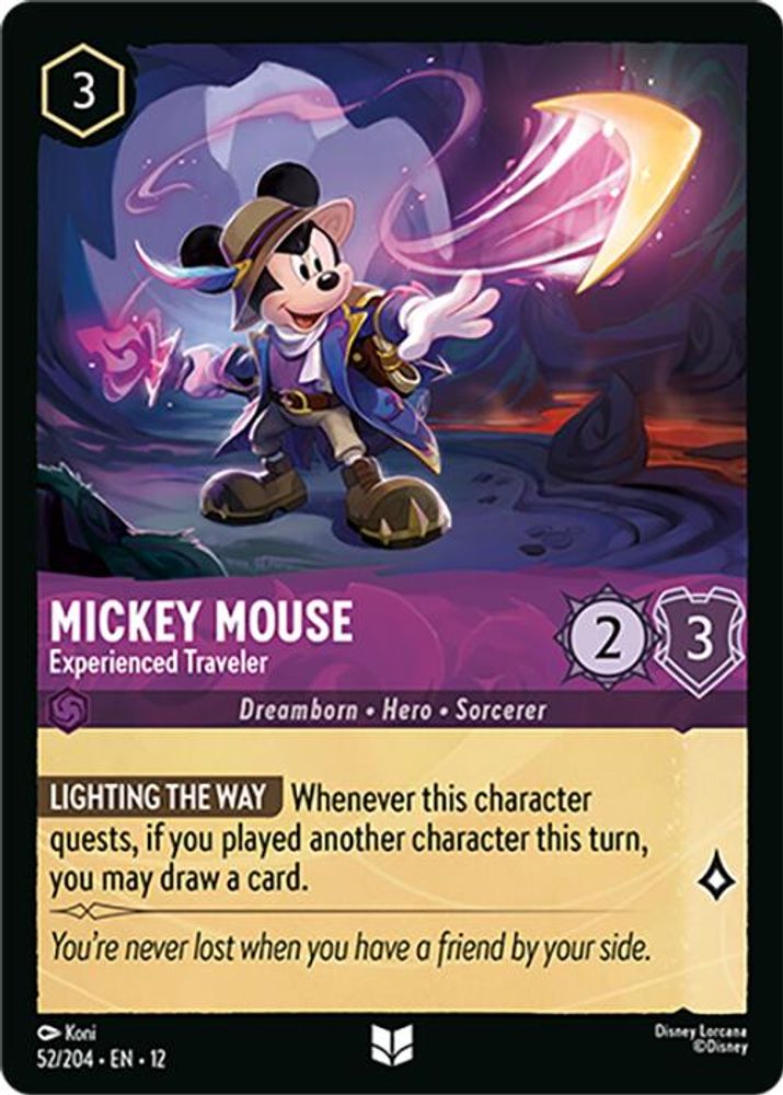 Mickey Mouse - Experienced Traveler 52/204 Uncommon Wilds Unknown Lorcana NM