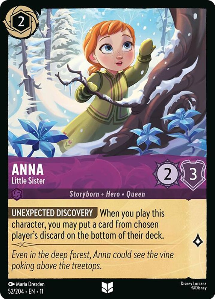 Anna - Little Sister 52/204 Uncommon Winterspell Lorcana Near Mint