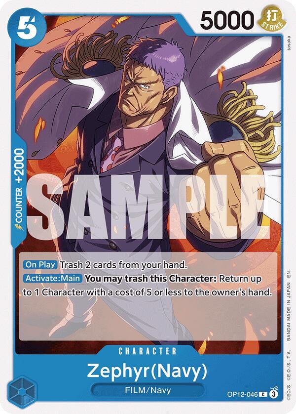 Zephyr(Navy) OP12-046 Common Legacy of the Master One Piece Near Mint