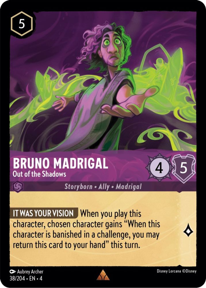 Bruno Madrigal - Out of the Shadows 38/204 Rare Ursula's Return Lorcana NM