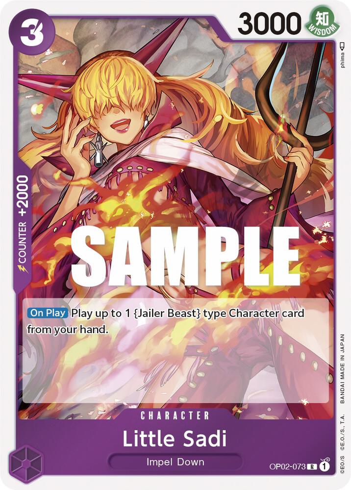 Little Sadi OP02-073 Rare Paramount War One Piece Foil Near Mint