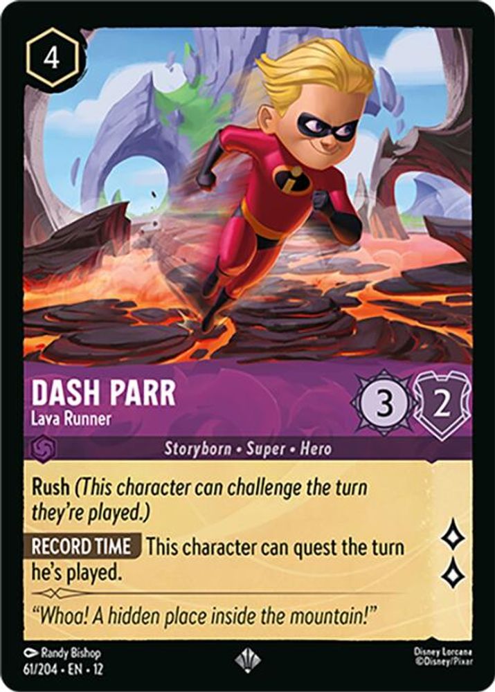 Dash Parr - Lava Runner 61/204 Super Rare Wilds Unknown Lorcana Near Mint