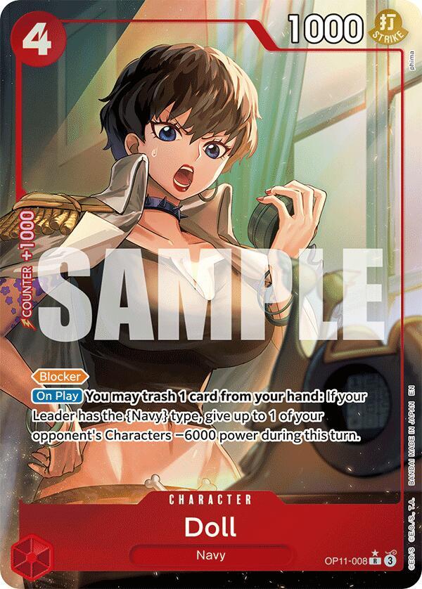 Doll (Alternate Art) OP11-008 Rare A Fist of Divine Speed One Piece Foil NM