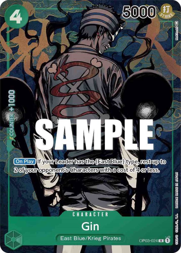 Gin (Alternate Art) OP03-024 Rare Pillars of Strength One Piece Foil Near Mint