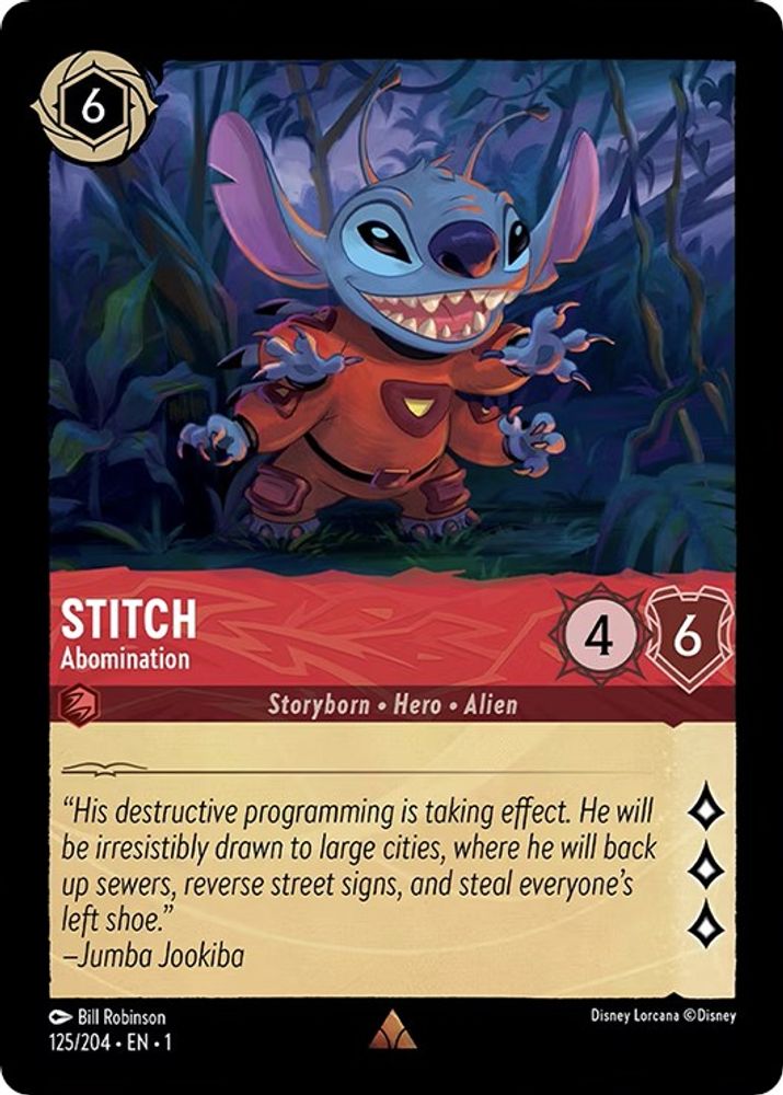 Stitch - Abomination 125/204 Rare The First Chapter Lorcana Near Mint