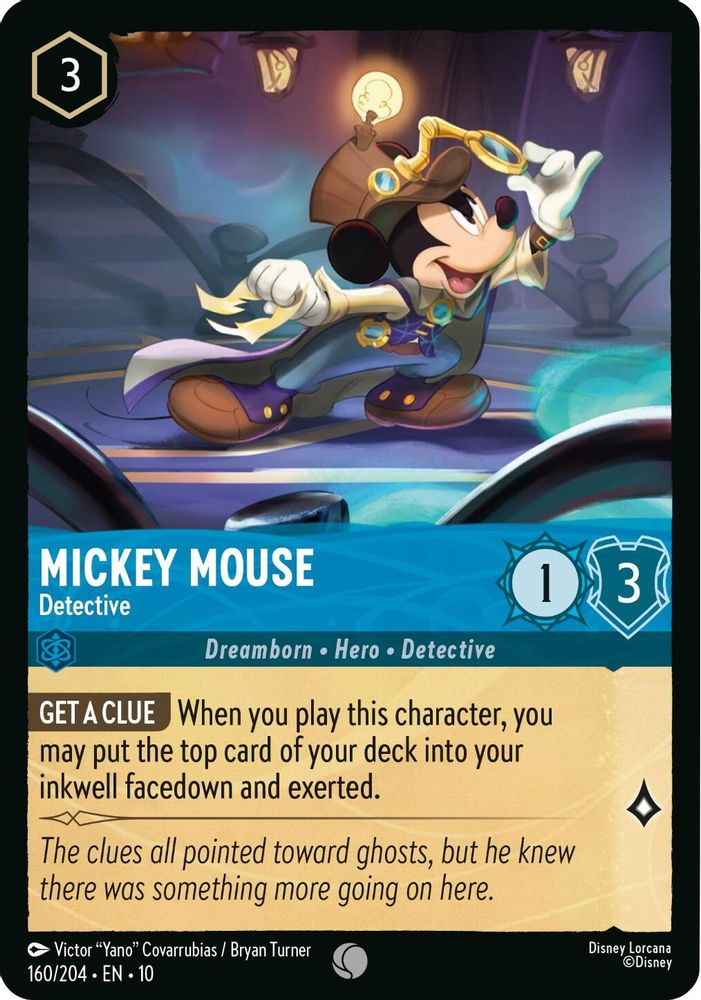 Mickey Mouse - Detective 160/204 Common Whispers in the Well Lorcana Near Mint