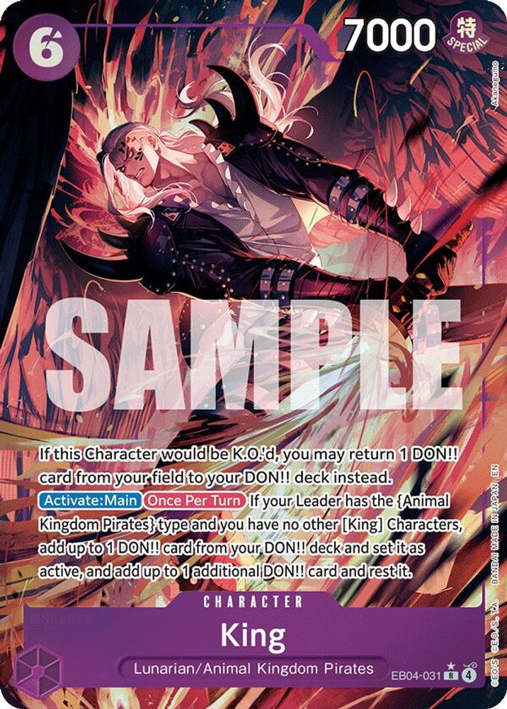 King (Alternate Art) EB04-031 Rare The Azure Sea's Seven One Piece Foil NM
