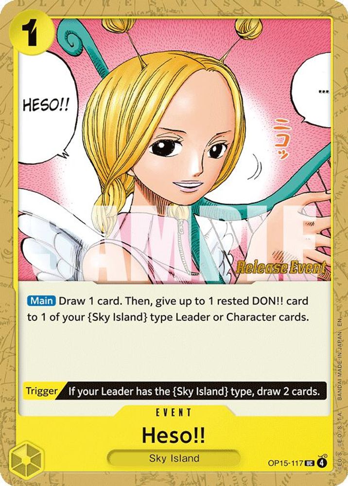Heso!! OP15-117 Adventure on Kami's Island Release Event Cards One Piece NM