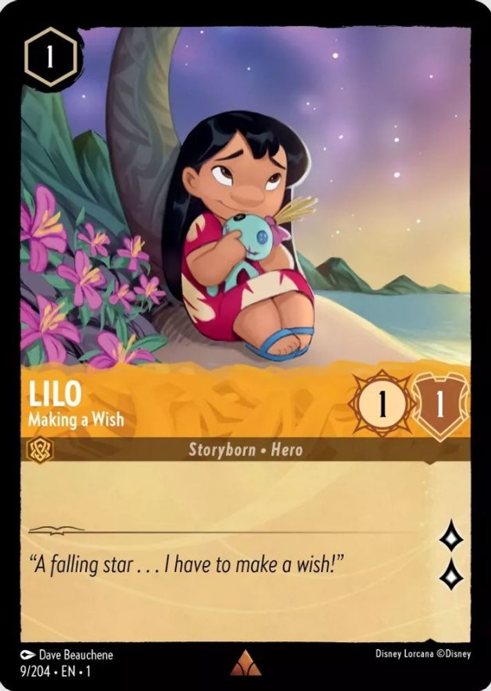 Lilo - Making a Wish 9/204 Rare The First Chapter Lorcana Near Mint