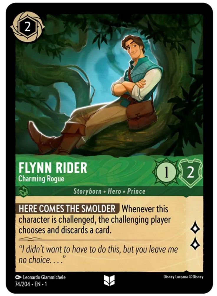 Flynn Rider - Charming Rogue 74/204 Uncommon The First Chapter Lorcana Near Mint